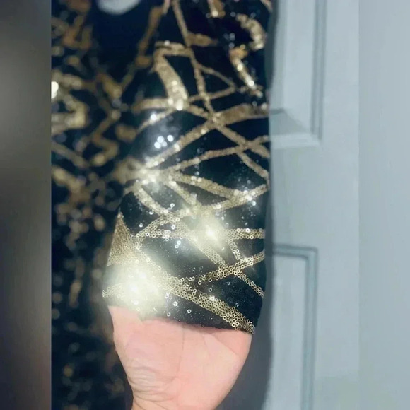 Black and gold sequin dress by Arden B. NWT SIZE XL - Picture 8 of 14